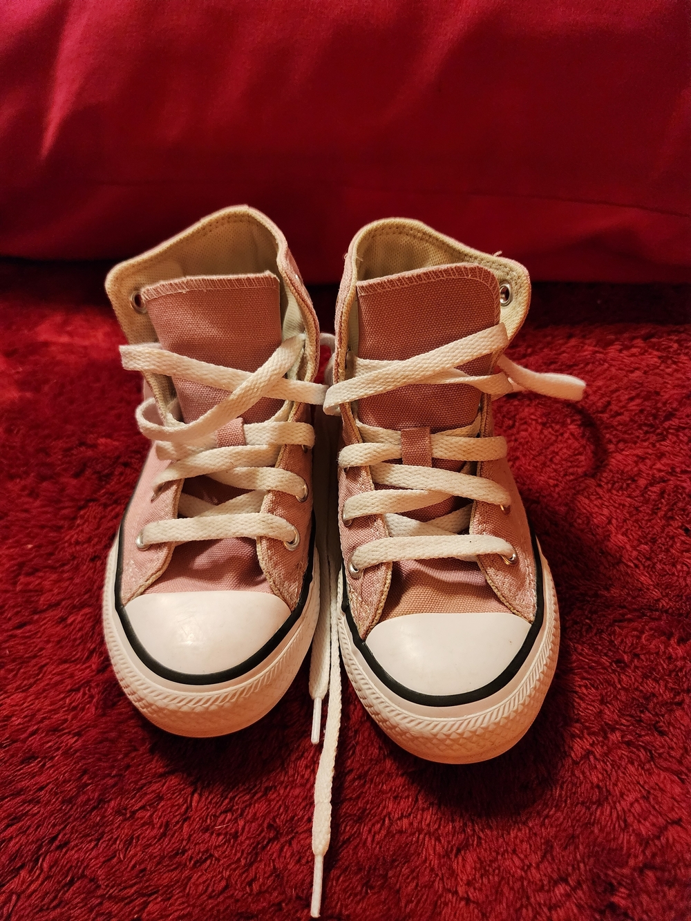 Kids Pink High-Top Canvas Sneakers